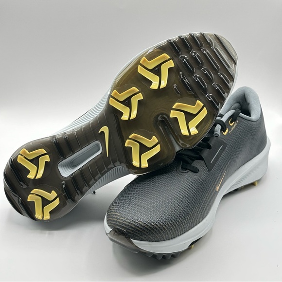 Men’s - Nike Air Zoom Infinity Tour 2 Black Gold Golf FD0217-003 New - Picture 6 of 16